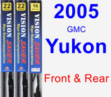 Front & Rear Wiper Blade Pack for 2005 GMC Yukon - Vision Saver