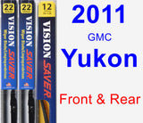 Front & Rear Wiper Blade Pack for 2011 GMC Yukon - Vision Saver