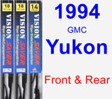 Front & Rear Wiper Blade Pack for 1994 GMC Yukon - Vision Saver