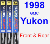 Front & Rear Wiper Blade Pack for 1998 GMC Yukon - Vision Saver