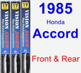 Front & Rear Wiper Blade Pack for 1985 Honda Accord - Vision Saver