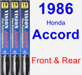 Front & Rear Wiper Blade Pack for 1986 Honda Accord - Vision Saver