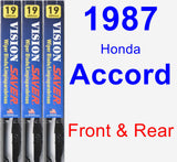 Front & Rear Wiper Blade Pack for 1987 Honda Accord - Vision Saver