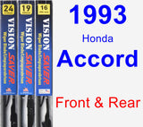 Front & Rear Wiper Blade Pack for 1993 Honda Accord - Vision Saver