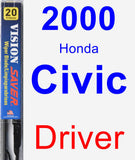 Driver Wiper Blade for 2000 Honda Civic - Vision Saver