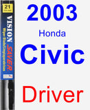 Driver Wiper Blade for 2003 Honda Civic - Vision Saver