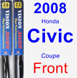 Front Wiper Blade Pack for 2008 Honda Civic - Vision Saver