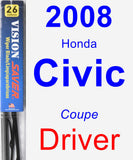 Driver Wiper Blade for 2008 Honda Civic - Vision Saver