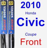 Front Wiper Blade Pack for 2010 Honda Civic - Vision Saver