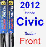Front Wiper Blade Pack for 2012 Honda Civic - Vision Saver