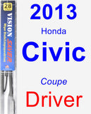 Driver Wiper Blade for 2013 Honda Civic - Vision Saver