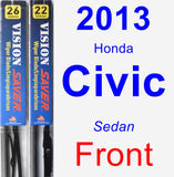 Front Wiper Blade Pack for 2013 Honda Civic - Vision Saver
