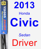 Driver Wiper Blade for 2013 Honda Civic - Vision Saver