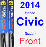 Front Wiper Blade Pack for 2014 Honda Civic - Vision Saver