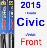 Front Wiper Blade Pack for 2015 Honda Civic - Vision Saver