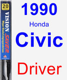 Driver Wiper Blade for 1990 Honda Civic - Vision Saver