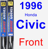 Front Wiper Blade Pack for 1996 Honda Civic - Vision Saver