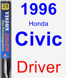 Driver Wiper Blade for 1996 Honda Civic - Vision Saver