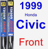 Front Wiper Blade Pack for 1999 Honda Civic - Vision Saver