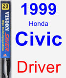 Driver Wiper Blade for 1999 Honda Civic - Vision Saver