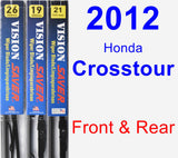 Front & Rear Wiper Blade Pack for 2012 Honda Crosstour - Vision Saver