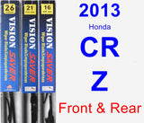 Front & Rear Wiper Blade Pack for 2013 Honda CR-Z - Vision Saver