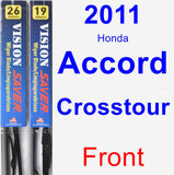 Front Wiper Blade Pack for 2011 Honda Accord Crosstour - Vision Saver