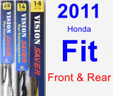Front & Rear Wiper Blade Pack for 2011 Honda Fit - Vision Saver