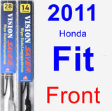 Front Wiper Blade Pack for 2011 Honda Fit - Vision Saver