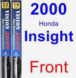 Front Wiper Blade Pack for 2000 Honda Insight - Vision Saver