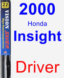 Driver Wiper Blade for 2000 Honda Insight - Vision Saver