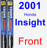 Front Wiper Blade Pack for 2001 Honda Insight - Vision Saver