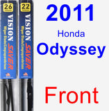 Front Wiper Blade Pack for 2011 Honda Odyssey - Vision Saver