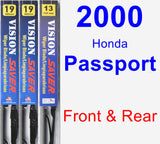 Front & Rear Wiper Blade Pack for 2000 Honda Passport - Vision Saver