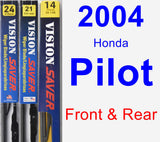 Front & Rear Wiper Blade Pack for 2004 Honda Pilot - Vision Saver