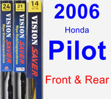 Front & Rear Wiper Blade Pack for 2006 Honda Pilot - Vision Saver
