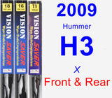 Front & Rear Wiper Blade Pack for 2009 Hummer H3 - Vision Saver