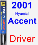 Driver Wiper Blade for 2001 Hyundai Accent - Vision Saver