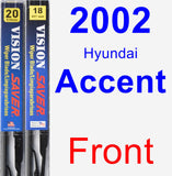 Front Wiper Blade Pack for 2002 Hyundai Accent - Vision Saver