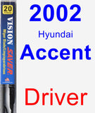 Driver Wiper Blade for 2002 Hyundai Accent - Vision Saver