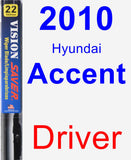 Driver Wiper Blade for 2010 Hyundai Accent - Vision Saver