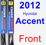 Front Wiper Blade Pack for 2012 Hyundai Accent - Vision Saver