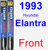 Front Wiper Blade Pack for 1993 Hyundai Elantra - Vision Saver