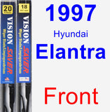 Front Wiper Blade Pack for 1997 Hyundai Elantra - Vision Saver