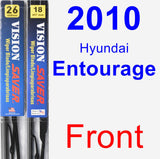 Front Wiper Blade Pack for 2010 Hyundai Entourage - Vision Saver