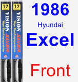 Front Wiper Blade Pack for 1986 Hyundai Excel - Vision Saver