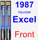 Front Wiper Blade Pack for 1987 Hyundai Excel - Vision Saver