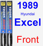 Front Wiper Blade Pack for 1989 Hyundai Excel - Vision Saver