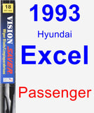 Passenger Wiper Blade for 1993 Hyundai Excel - Vision Saver