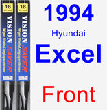 Front Wiper Blade Pack for 1994 Hyundai Excel - Vision Saver